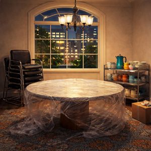setting up a room for a meeting