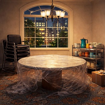 setting up a room for a meeting
